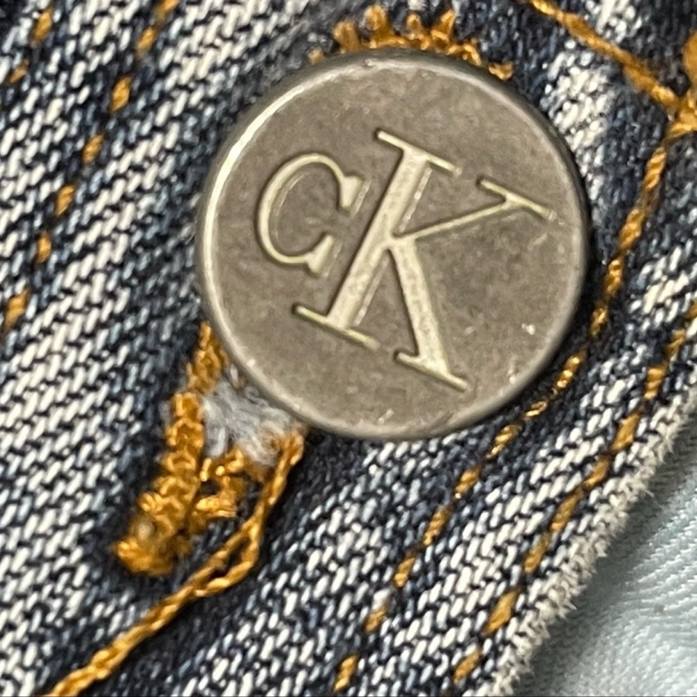 Vintage Calvin Klein Button Front Stovepipe Jean 11 Medium Stone Blue - Picture 13 of 14
